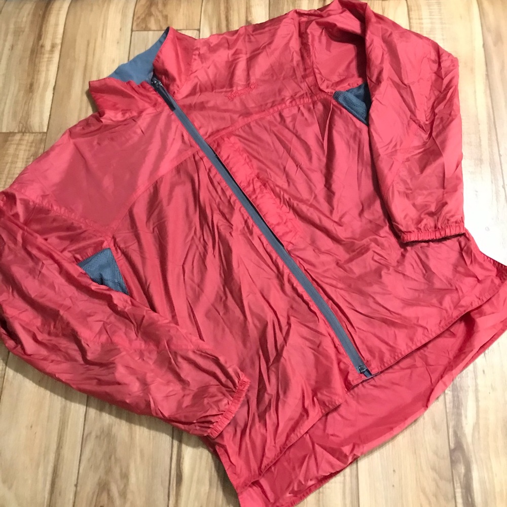 Marmot Nylon Windbreaker Red Packable Jacket